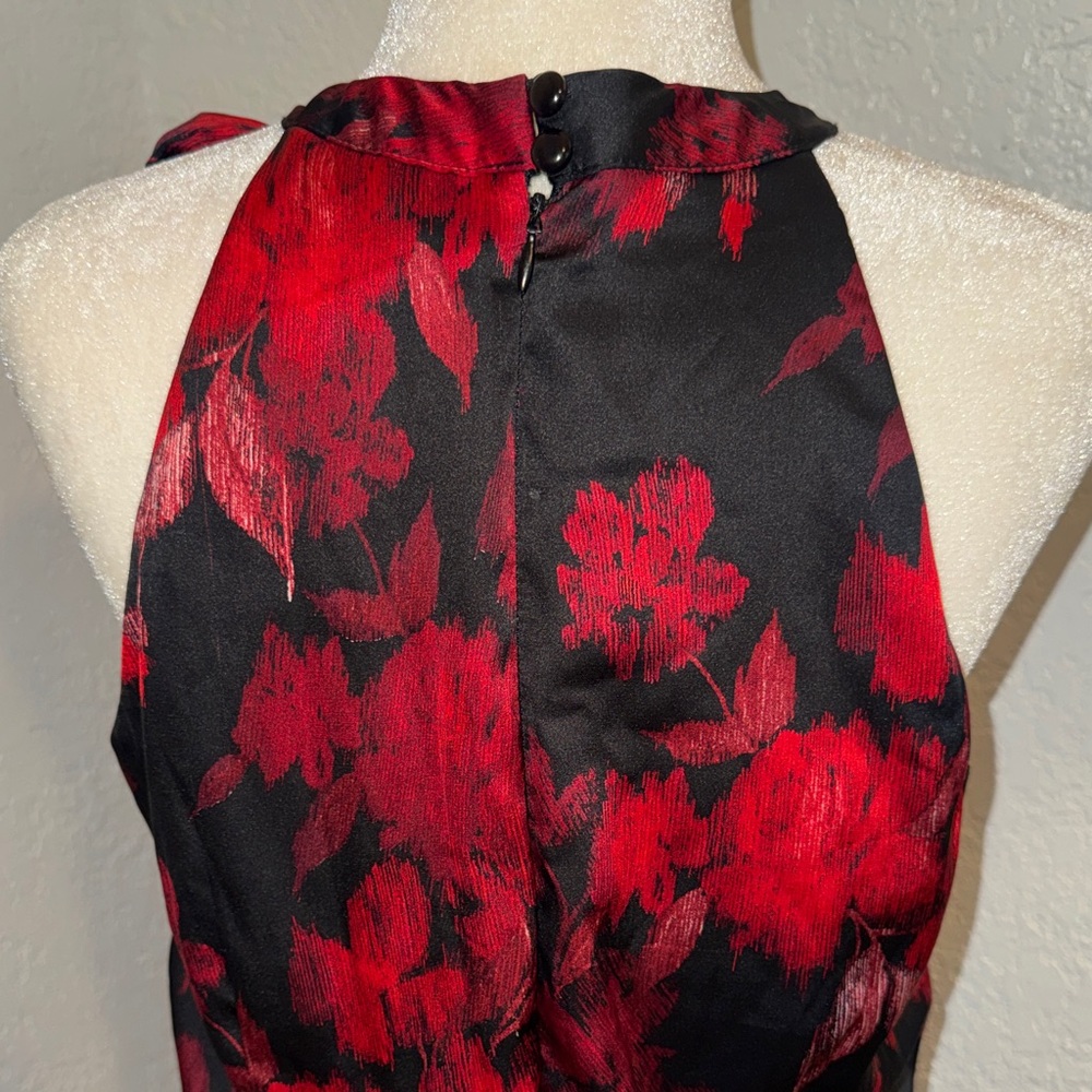 Chetta B Black Maxi Dress with Red Floral Print - Picture 5 of 9